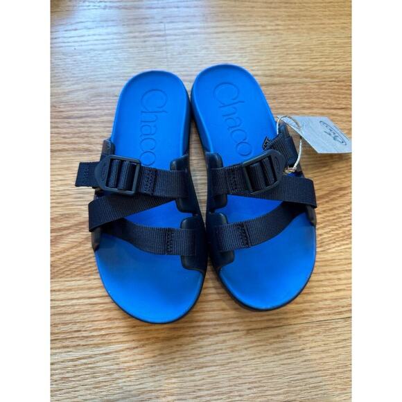 NEW Chacos Chillos Big Kids Black/Blue Slide Sandals, Sz 3, Unisex (C112) - Picture 4 of 6